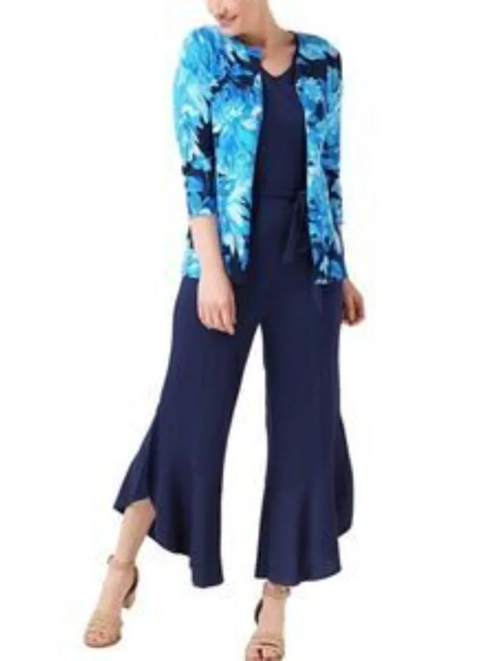 Isaac Mizrahi Watercolor Floral Printed Cardigan